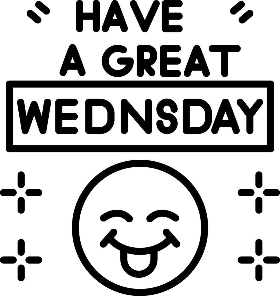 Wednesday Line Icon vector