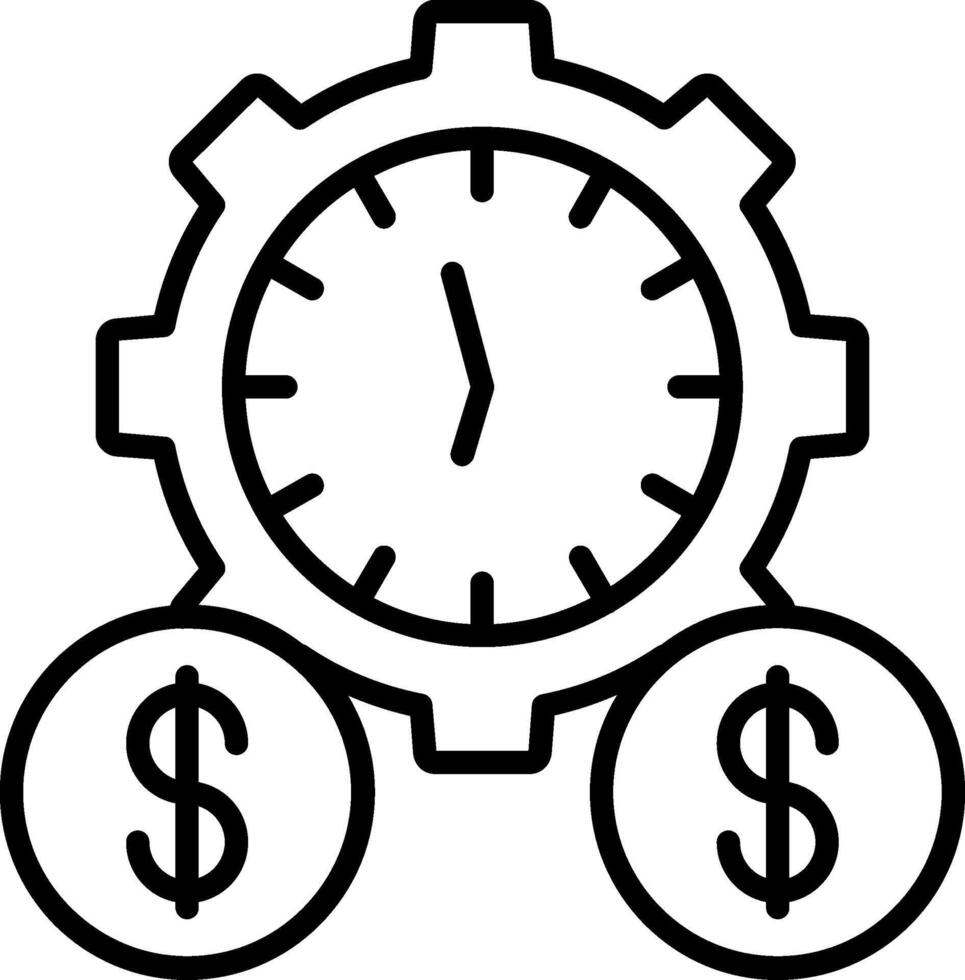 Time Is Money Line Icon vector