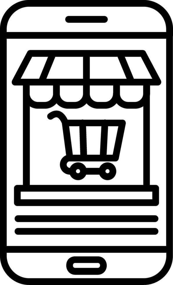 Online Shopping Line Icon vector