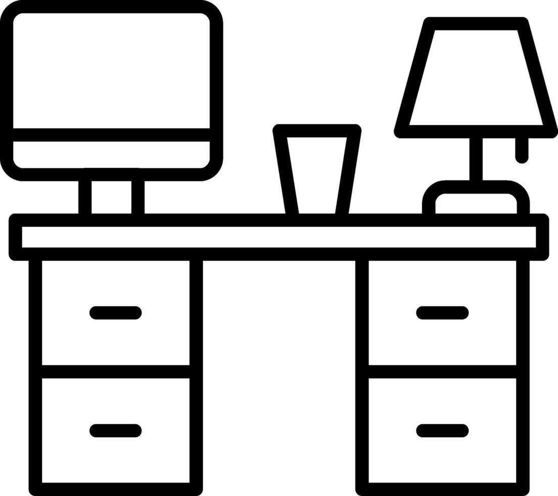 Desk Line Icon vector