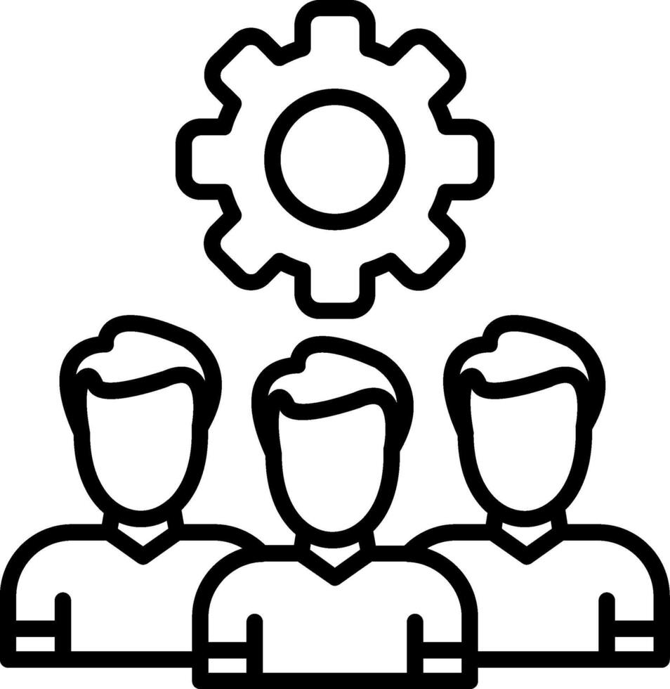 Teamwork Line Icon vector