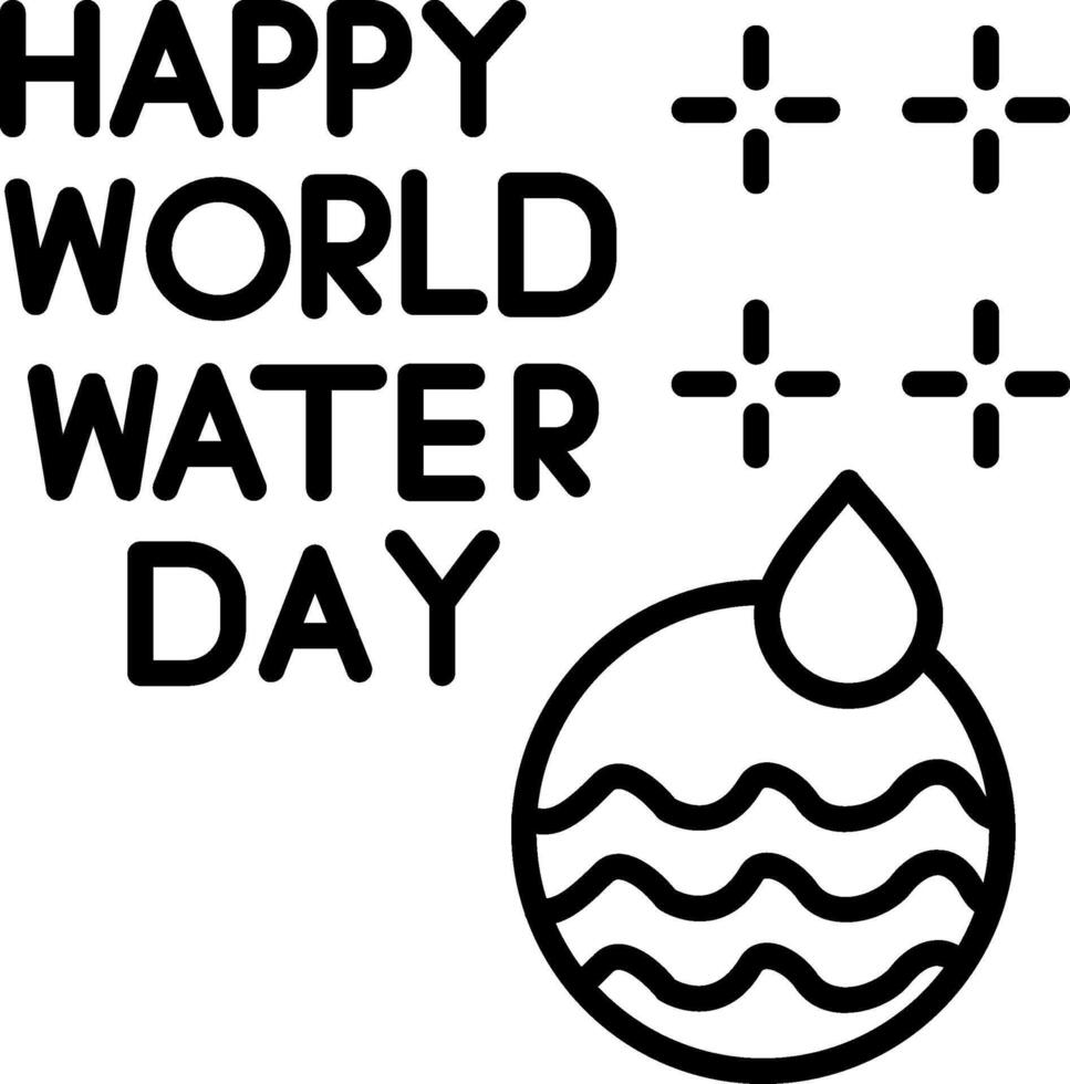World Water Day Line Icon vector