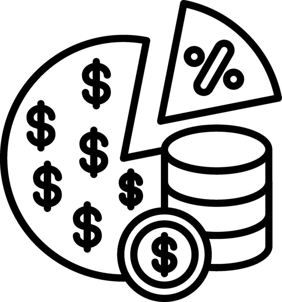 Dividends Line Icon vector