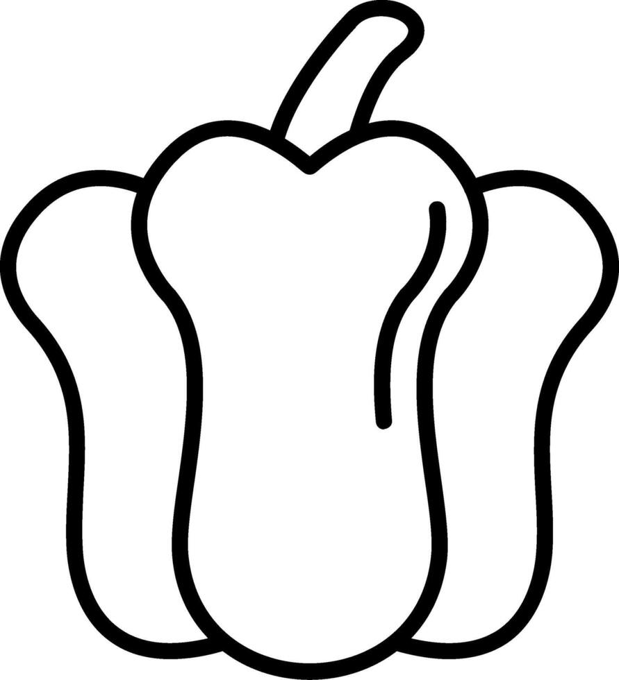 Bell Pepper Line Icon vector