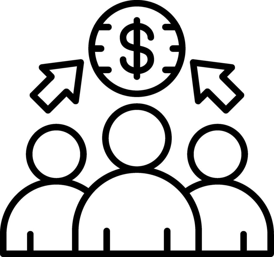 Employee Benefit Line Icon vector