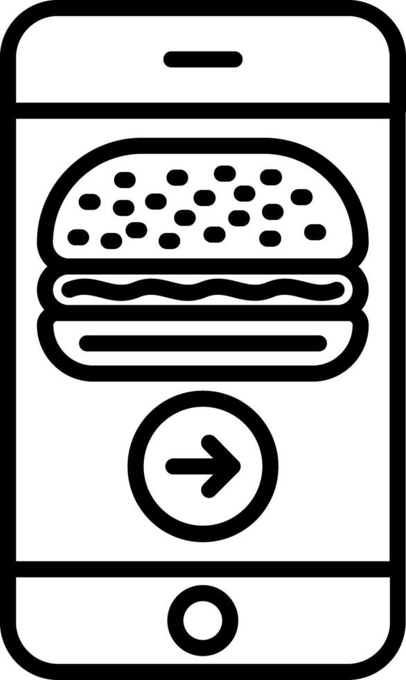 Online Order Line Icon vector