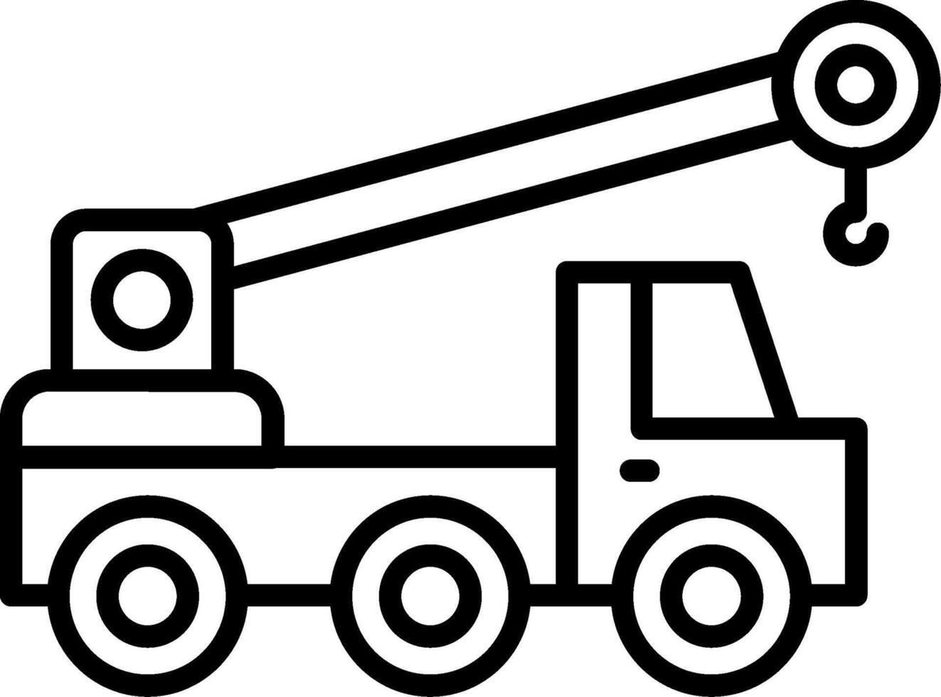 Crane Truck Line Icon vector
