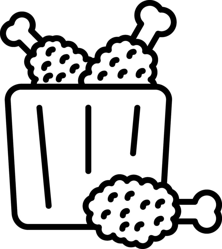 Fried Chicken Line Icon vector