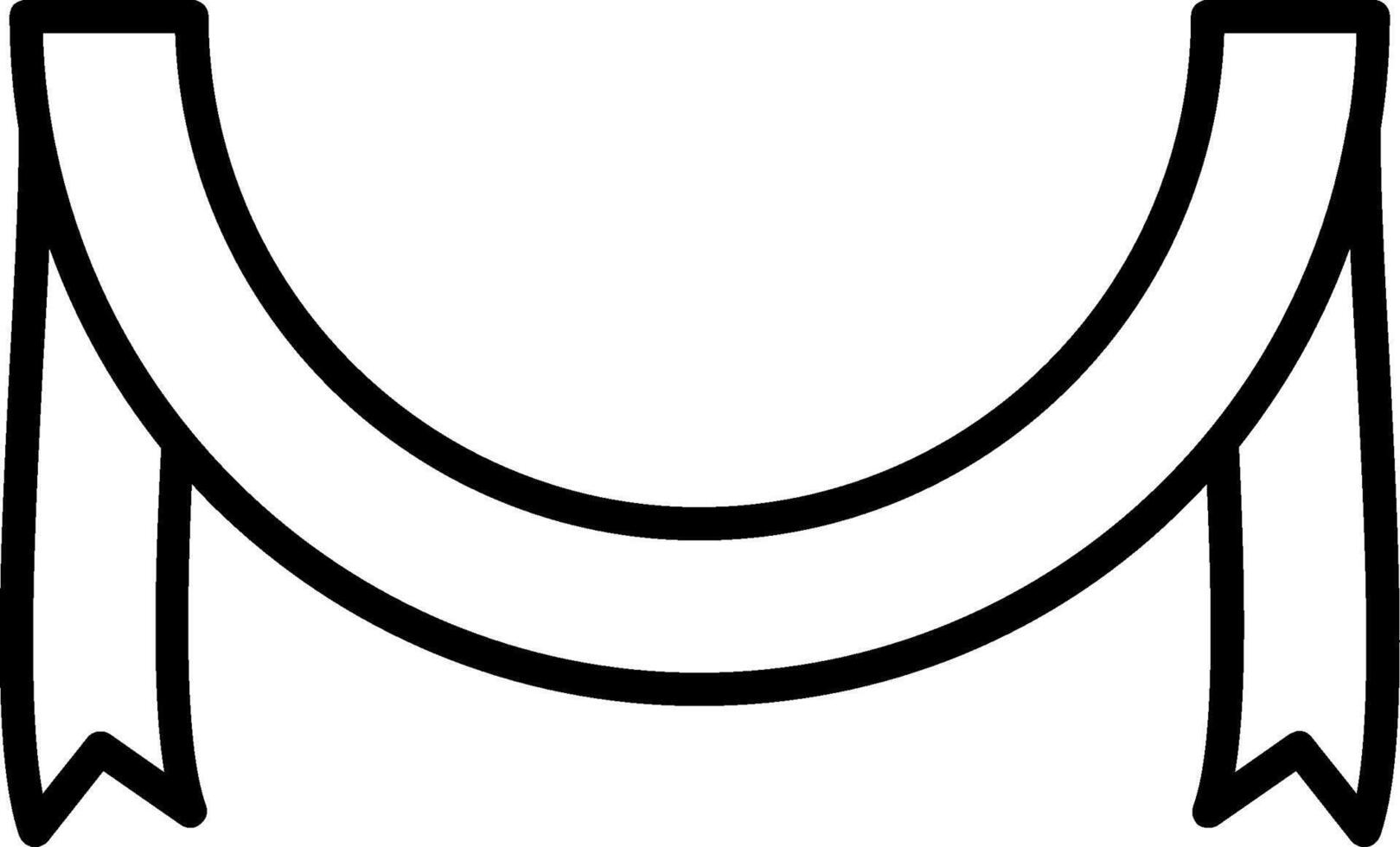 Circle Ribbon Line Icon vector