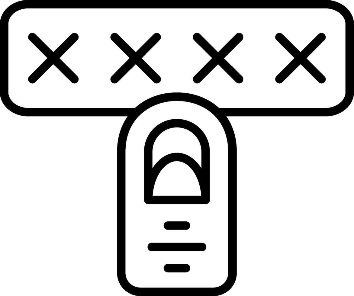 Fingerprint Scan Line Icon vector