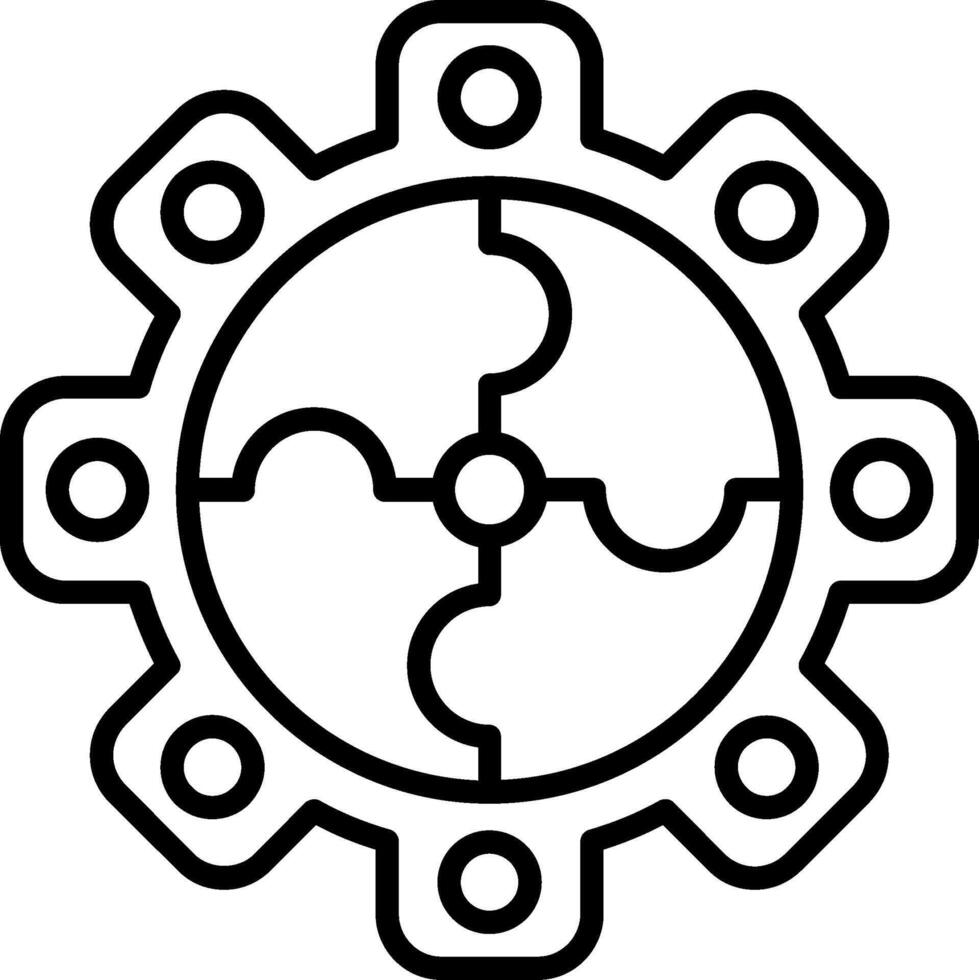 Puzzle Line Icon vector