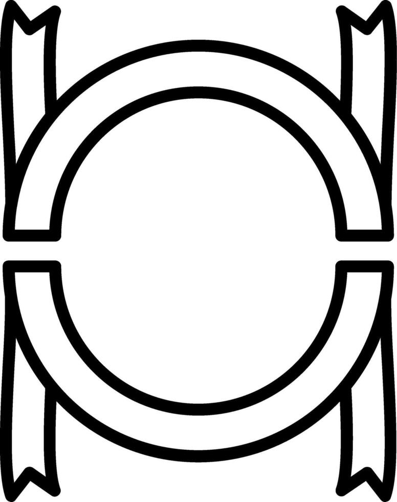 Circle Ribbon Line Icon vector