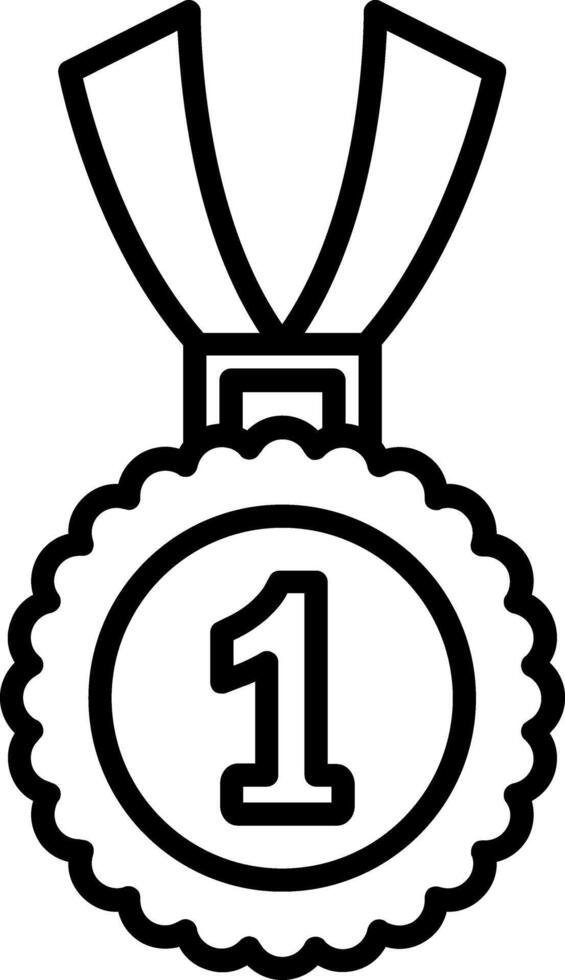 1st Prize Line Icon vector