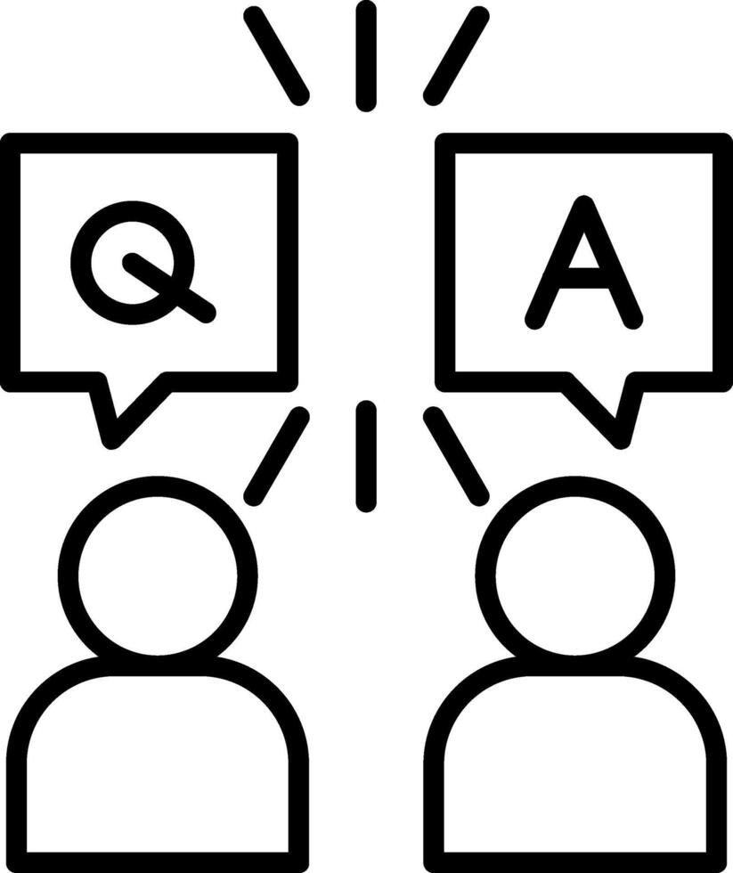 Question And Answer Line Icon vector