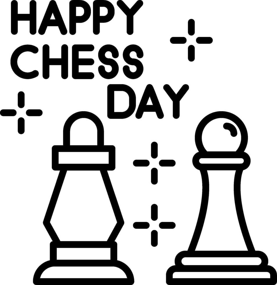 World Chess Day Line Icon vector