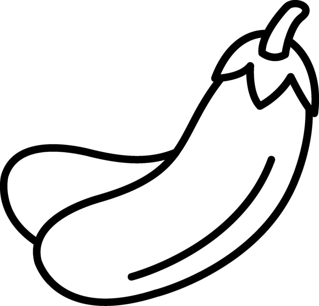 Eggplant Line Icon vector