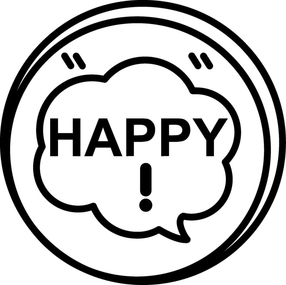 Happy Line Icon vector