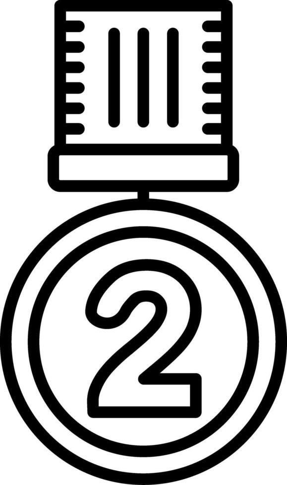 2nd Prize Line Icon vector