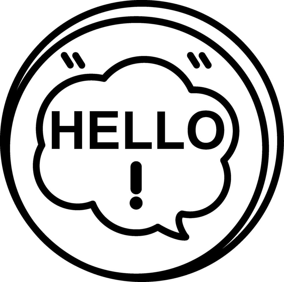 Hello Line Icon vector