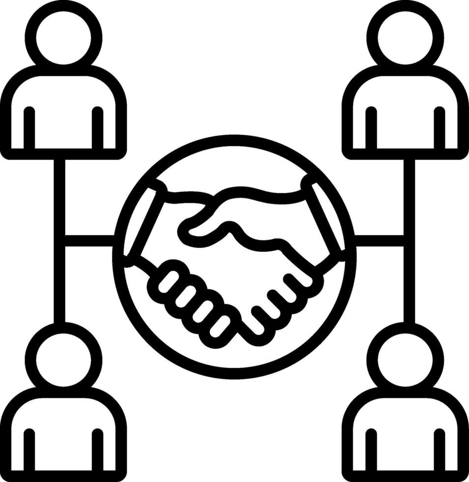Collaboration Line Icon vector