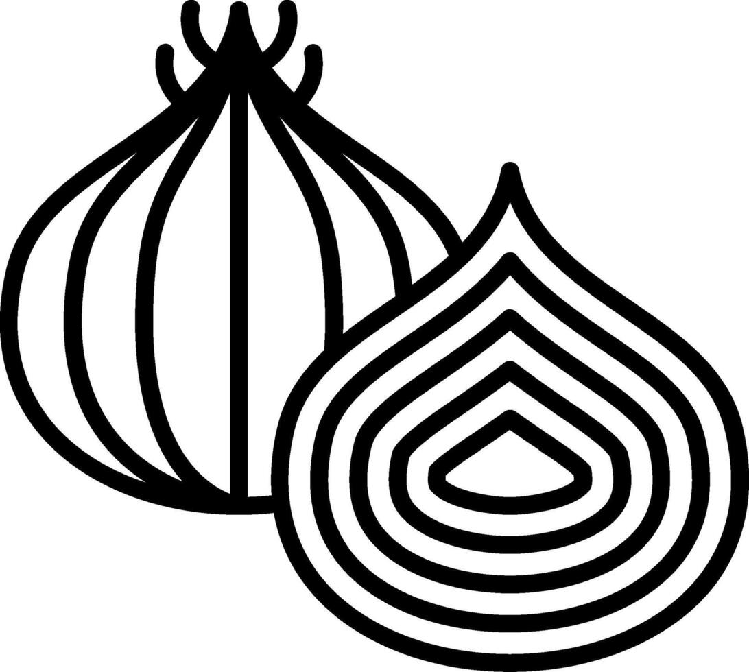 Onion Line Icon vector