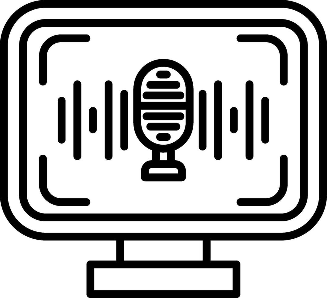 Voice Recognition Line Icon vector