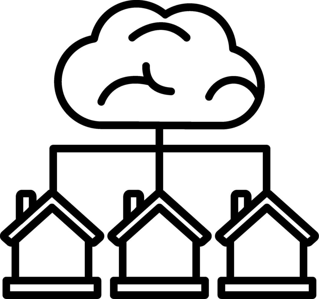 Cloud Server Line Icon vector