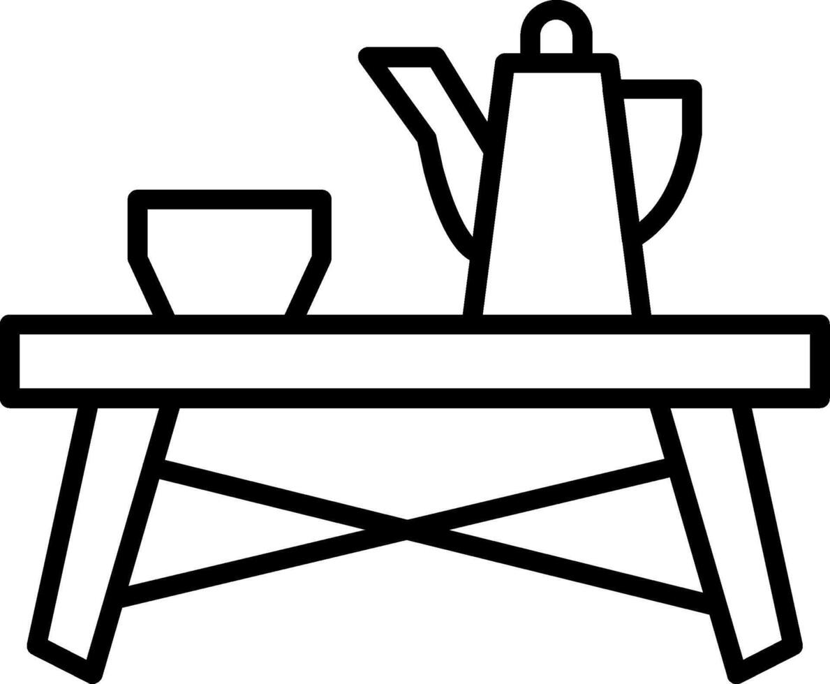 Coffee Table Line Icon vector