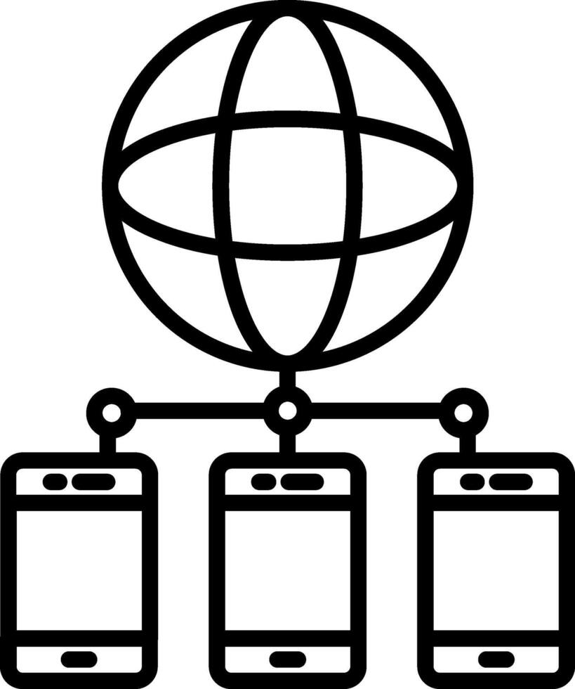 Mobile Network Line Icon vector