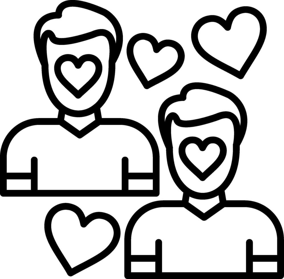 Relationship Line Icon vector