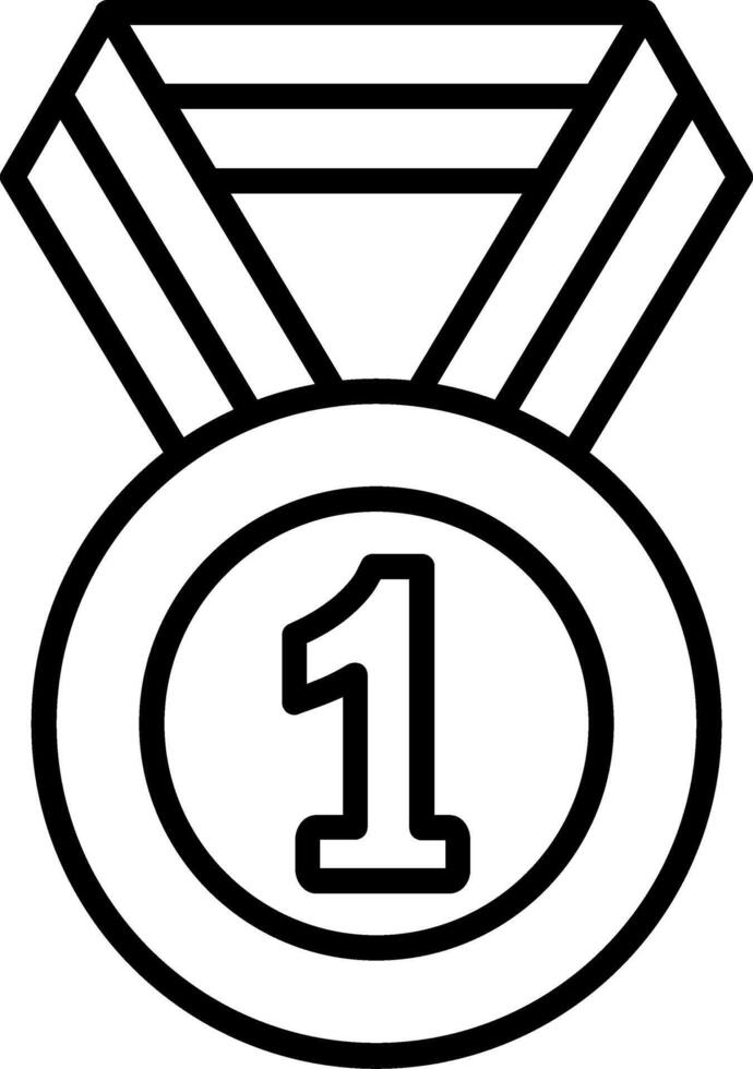 1st Prize Line Icon vector