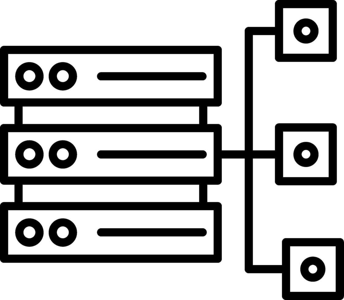 Server Line Icon vector
