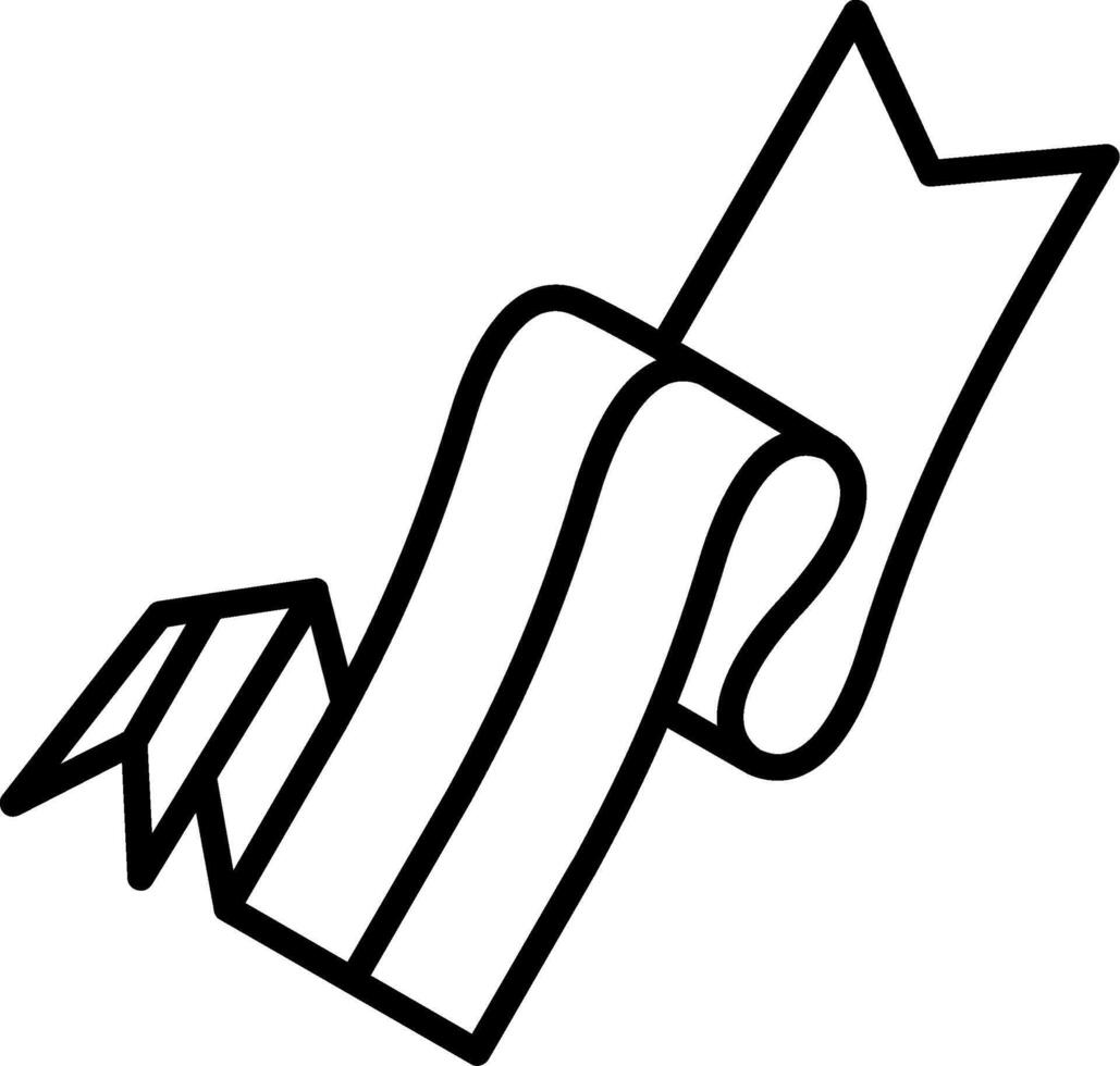 Folded Ribbon Line Icon vector
