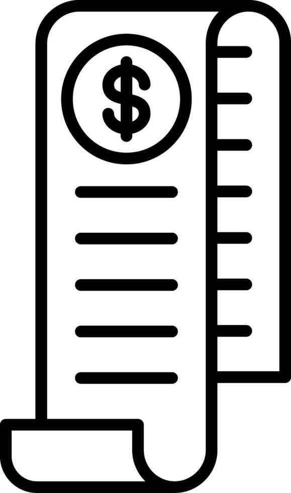 Receipt Line Icon vector