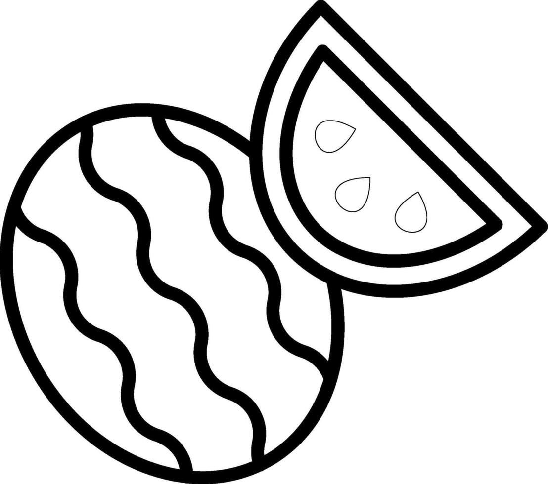 Watermelon Line Icon vector