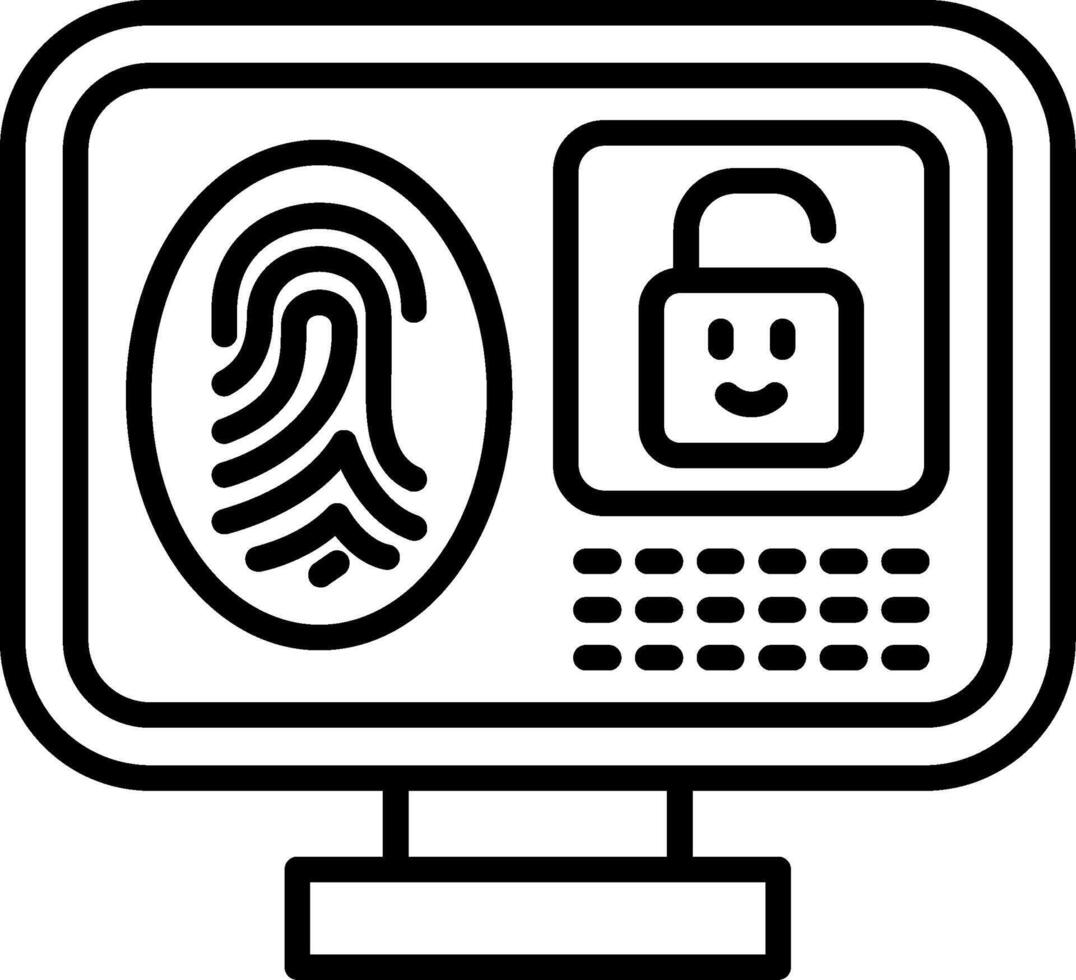 Cyber Security Line Icon vector