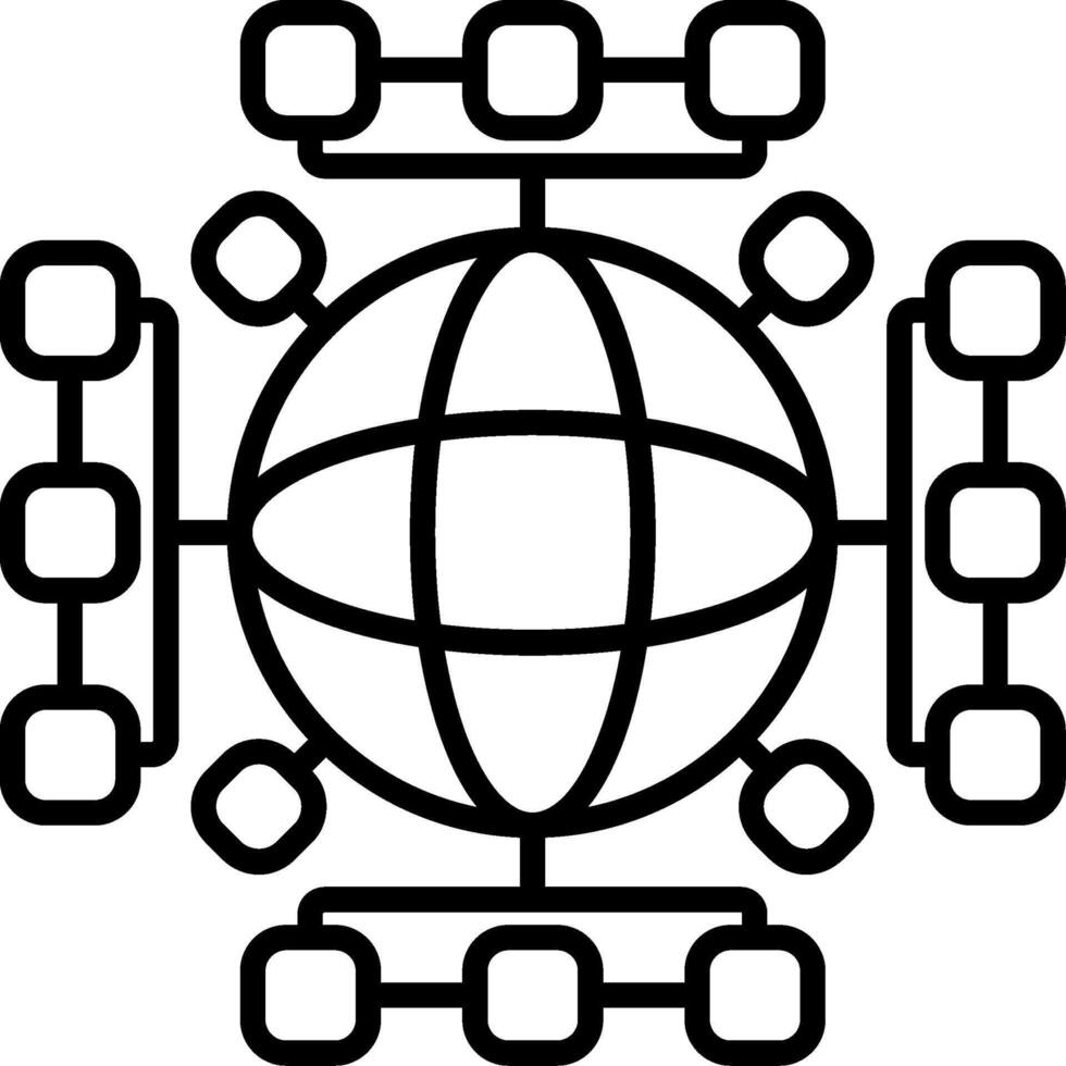 Global Network Line Icon vector