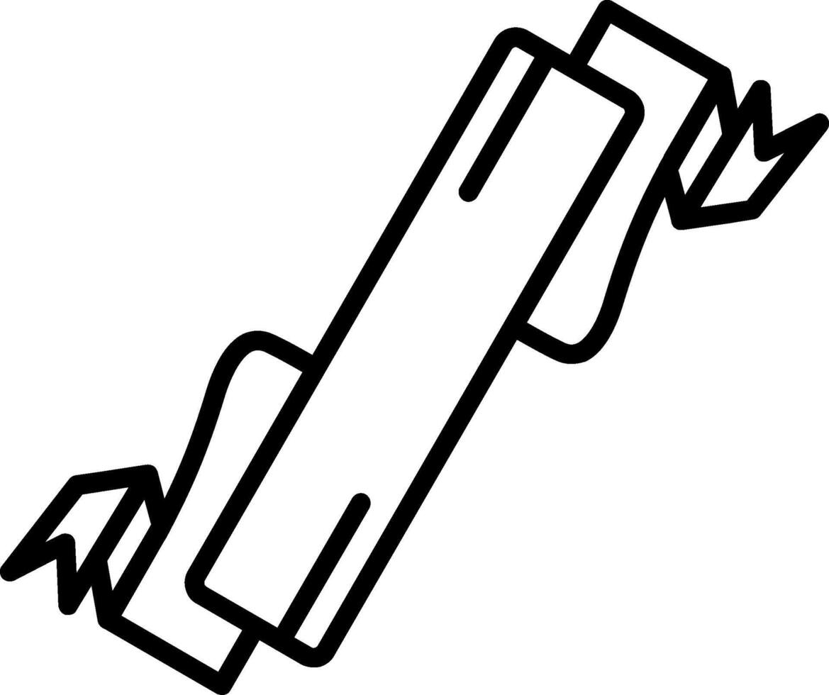 Folded Ribbon Line Icon vector