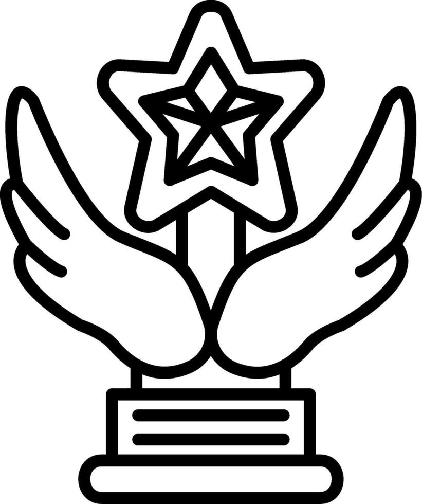Trophy Star Line Icon vector