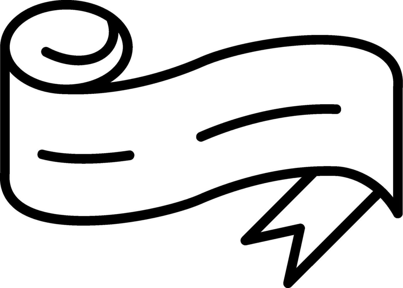 Folded Ribbon Line Icon vector
