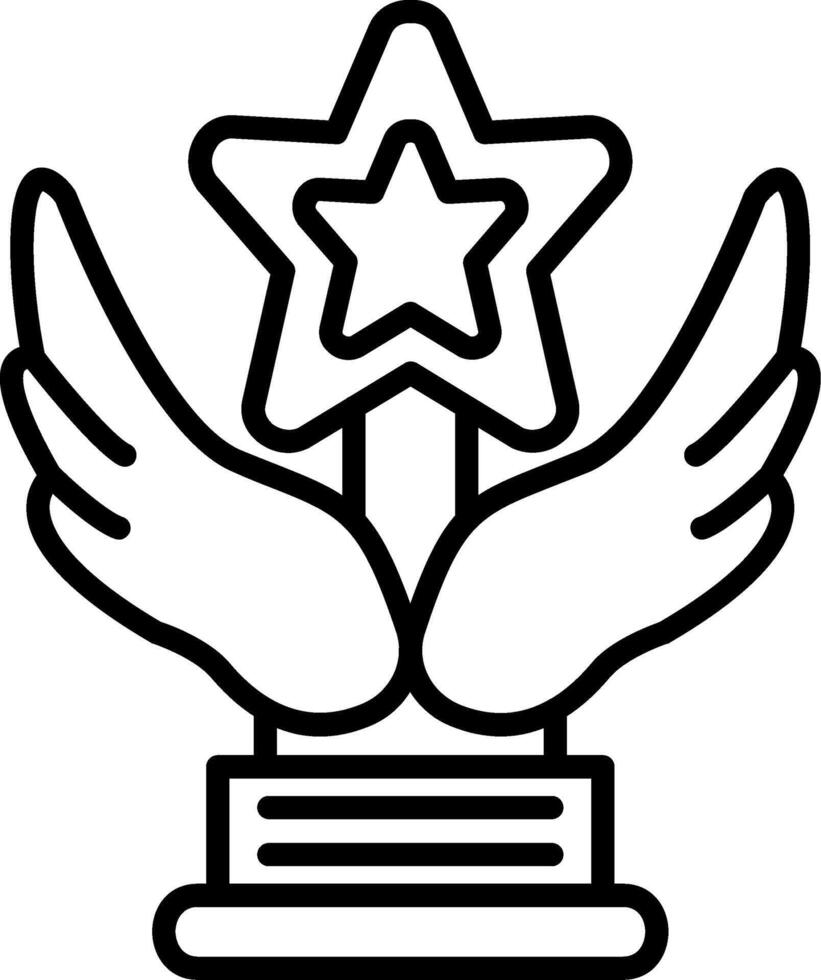 Trophy Star Line Icon vector