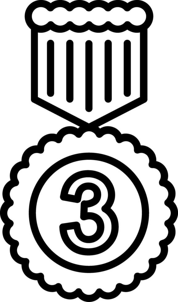 3rd Prize Line Icon vector