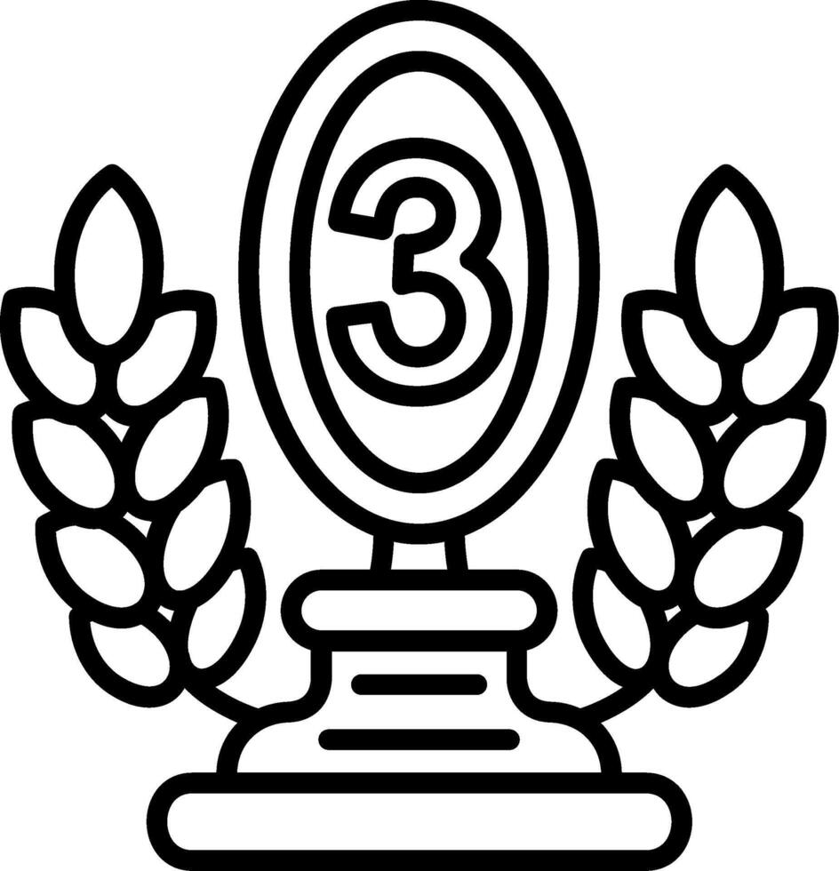 3rd Prize Line Icon vector