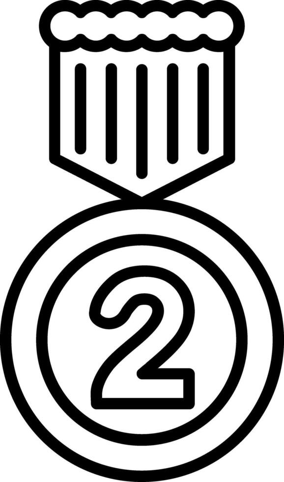 2nd Prize Line Icon vector
