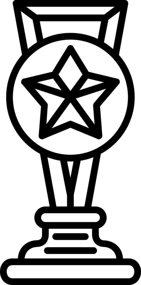Trophy Star Line Icon vector