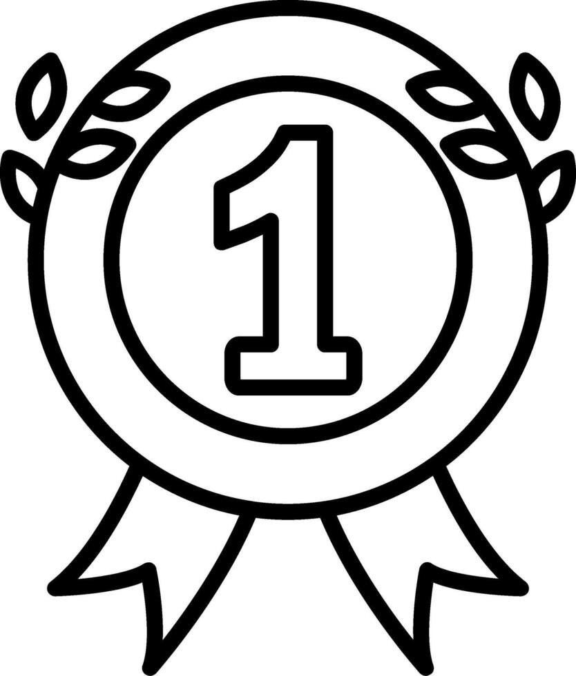 1st Prize Line Icon vector