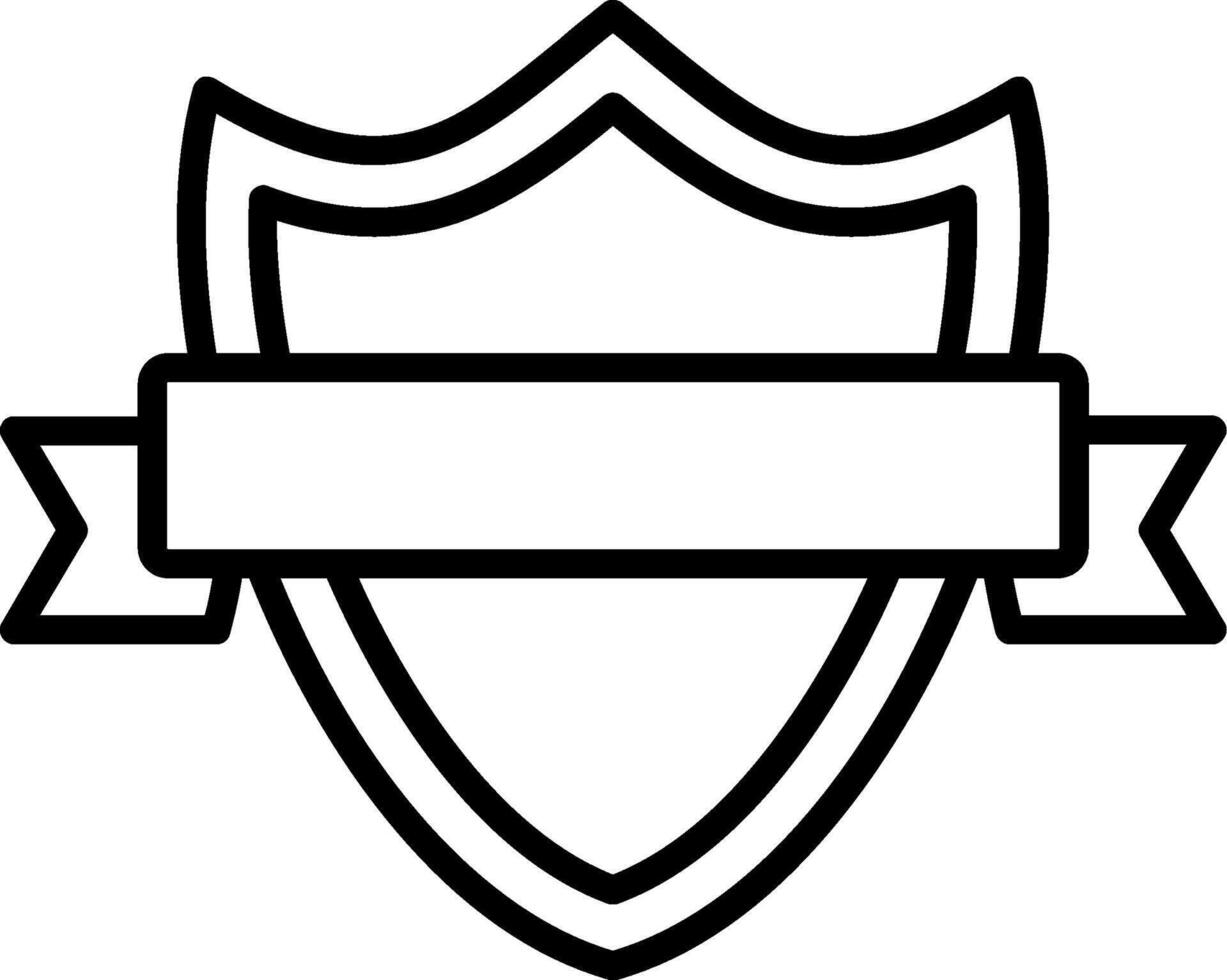 Shield Badge Line Icon vector