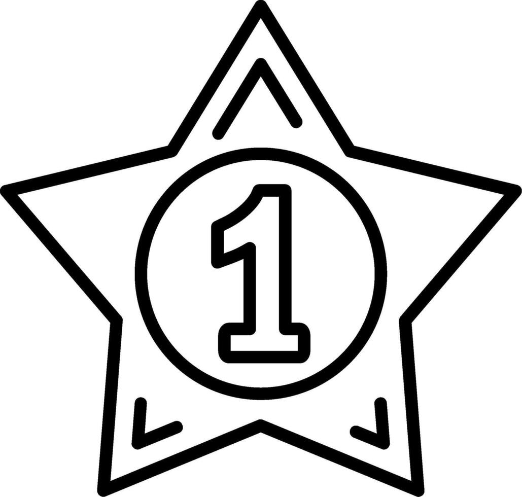 1st Prize Line Icon vector