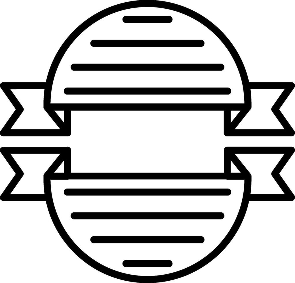 Ribbon Badge Line Icon vector
