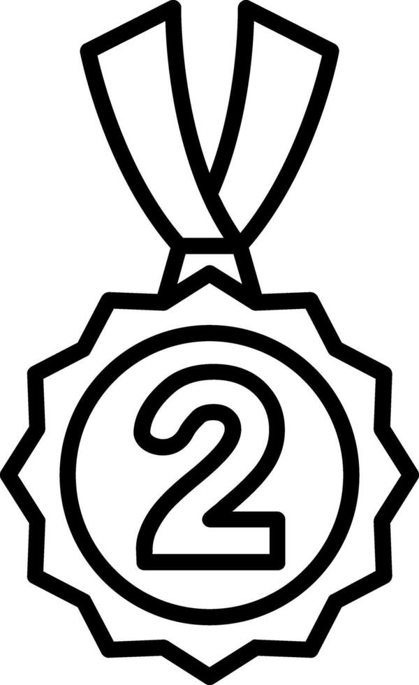 2nd Prize Line Icon vector